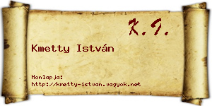 Kmetty István névjegykártya