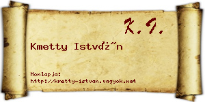 Kmetty István névjegykártya