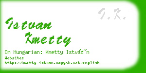 istvan kmetty business card